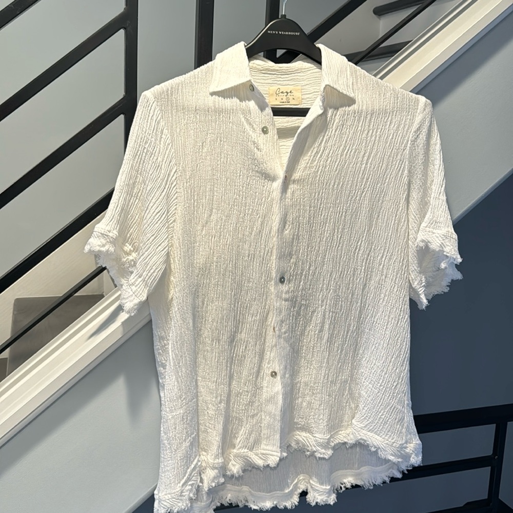 Caye collection men’s button down short sleeves shirt new